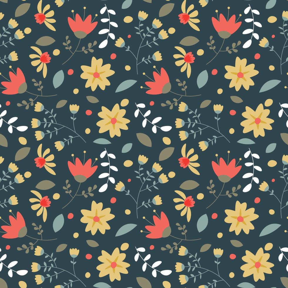Floral pattern in seamless style. vector