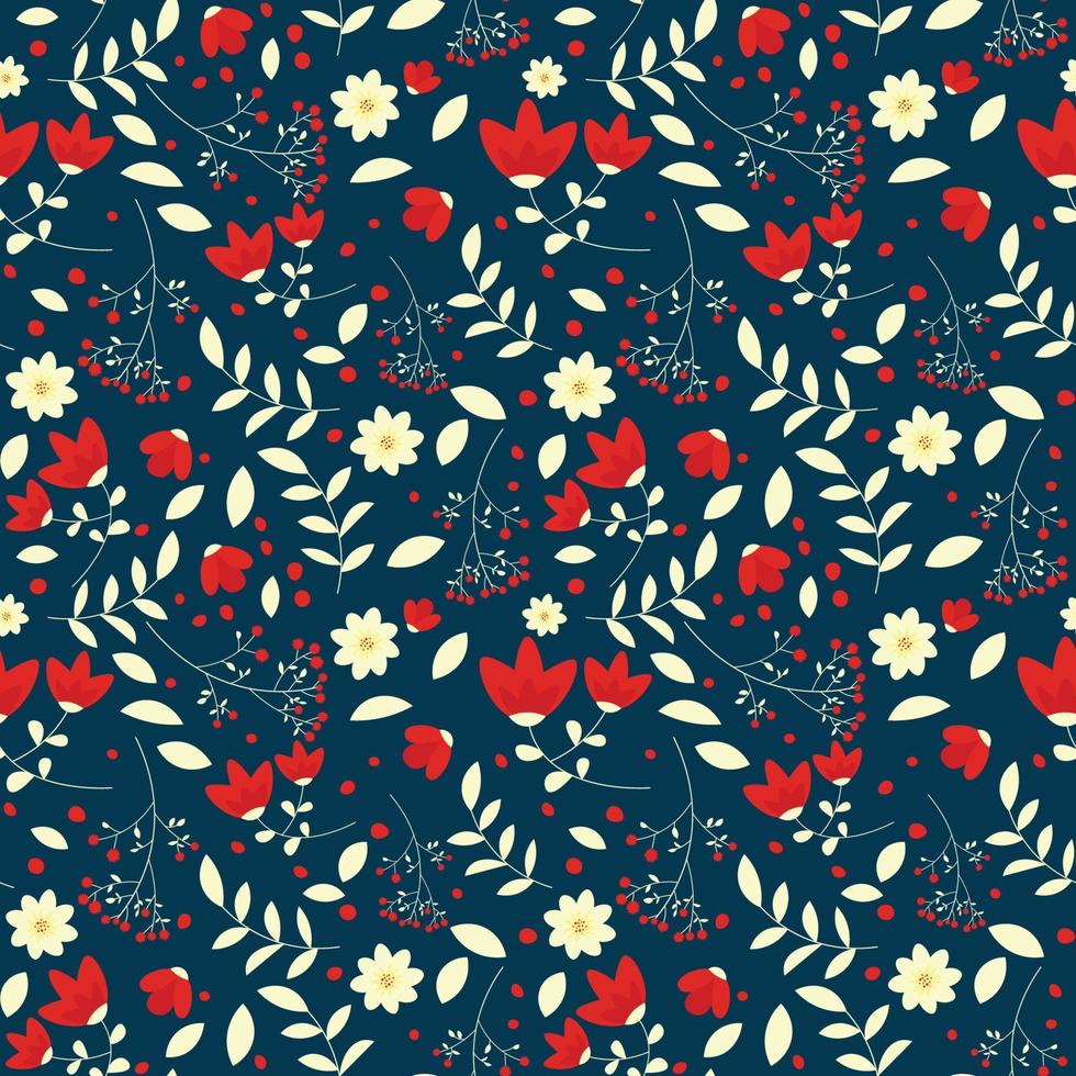 Floral pattern in seamless style. vector