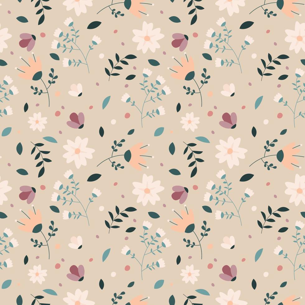 Floral pattern in seamless style. vector