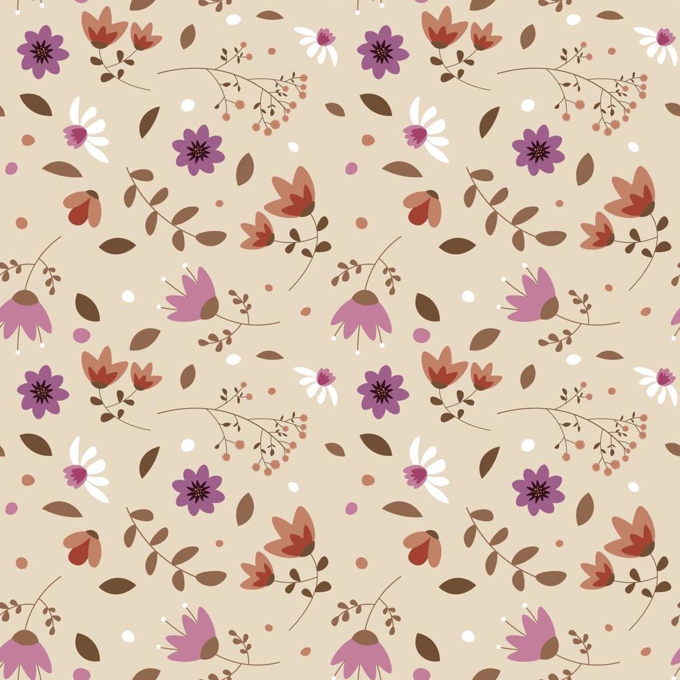 Floral pattern in seamless style. vector