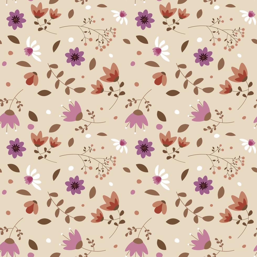 Floral pattern in seamless style. vector