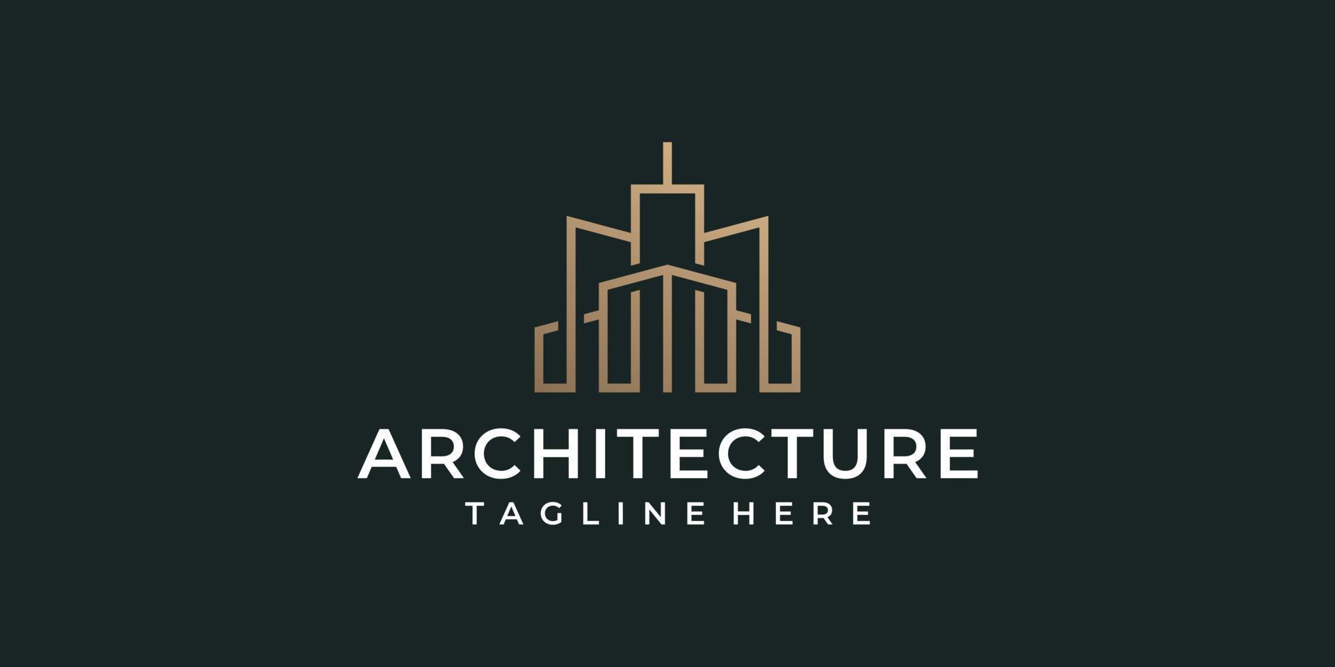 Luxury monogram architecture vector