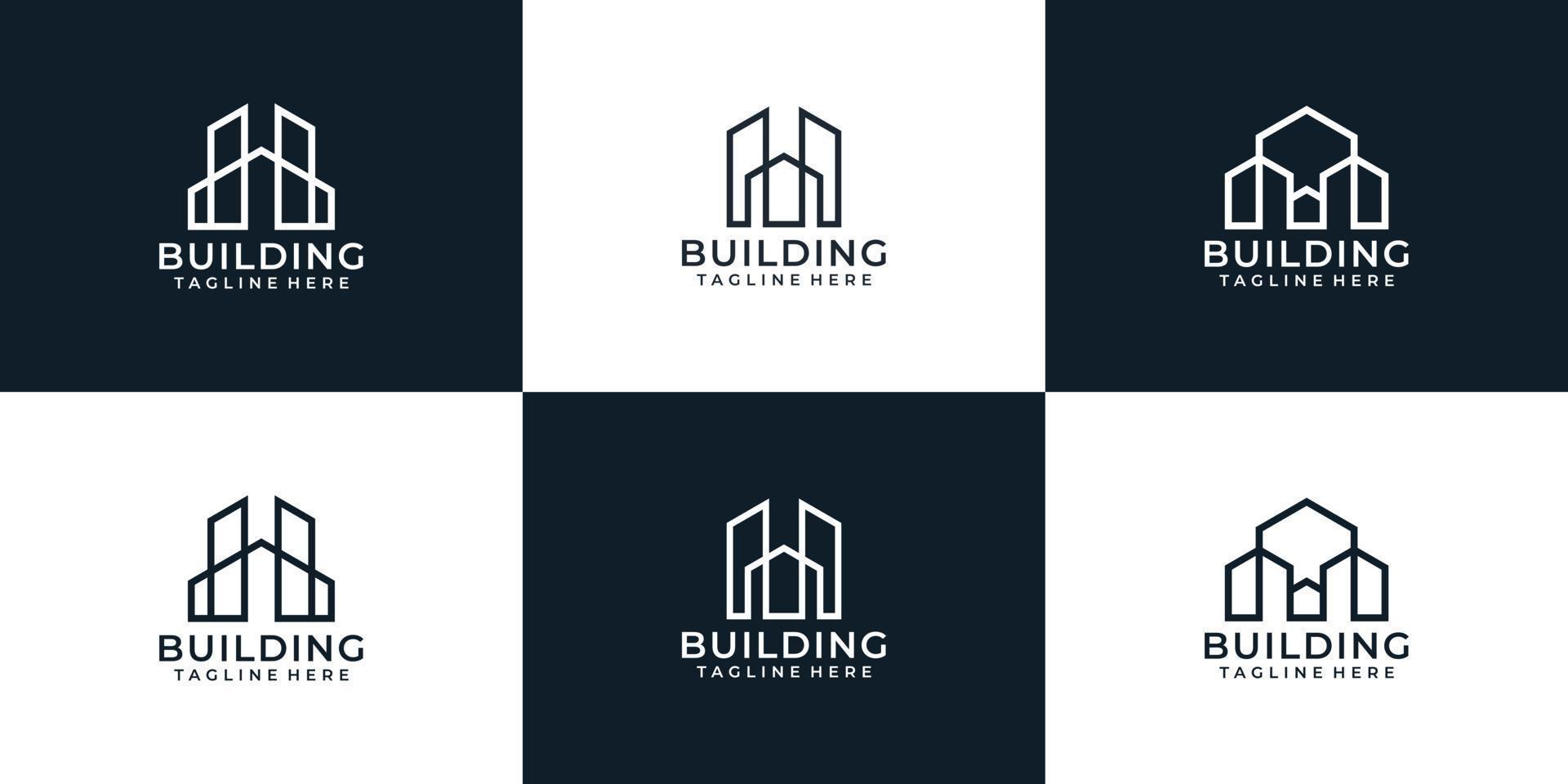 Set of architecture logo design vector
