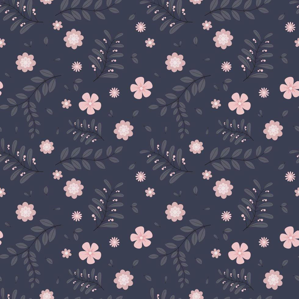 Floral pattern in seamless style. vector