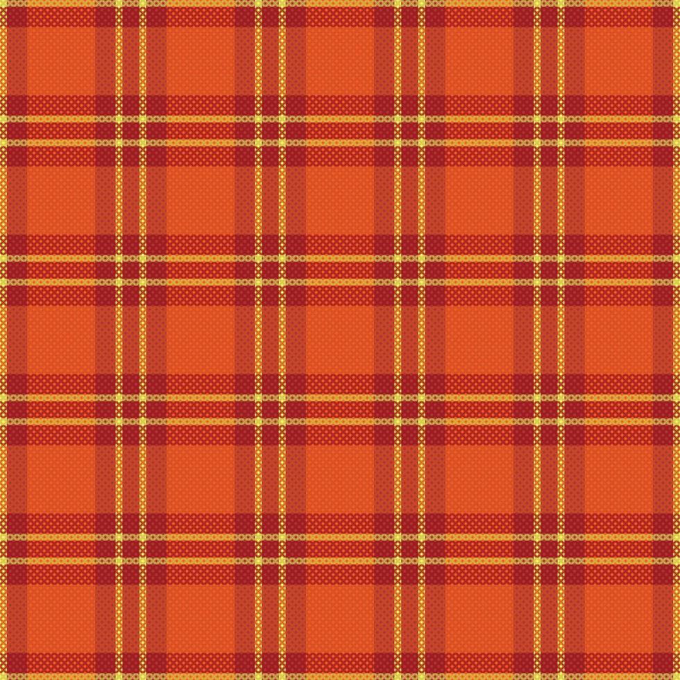 Tartan plaid pattern with texture and warm color. vector
