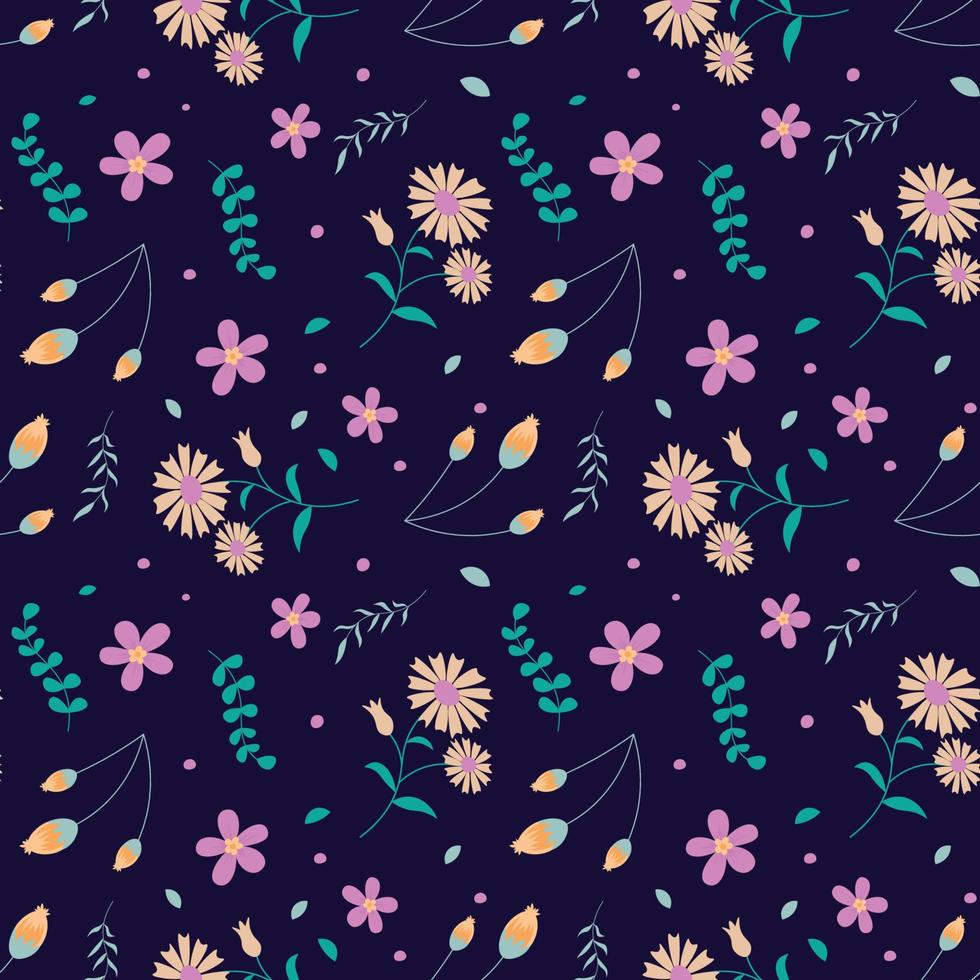 Floral pattern in seamless style. vector