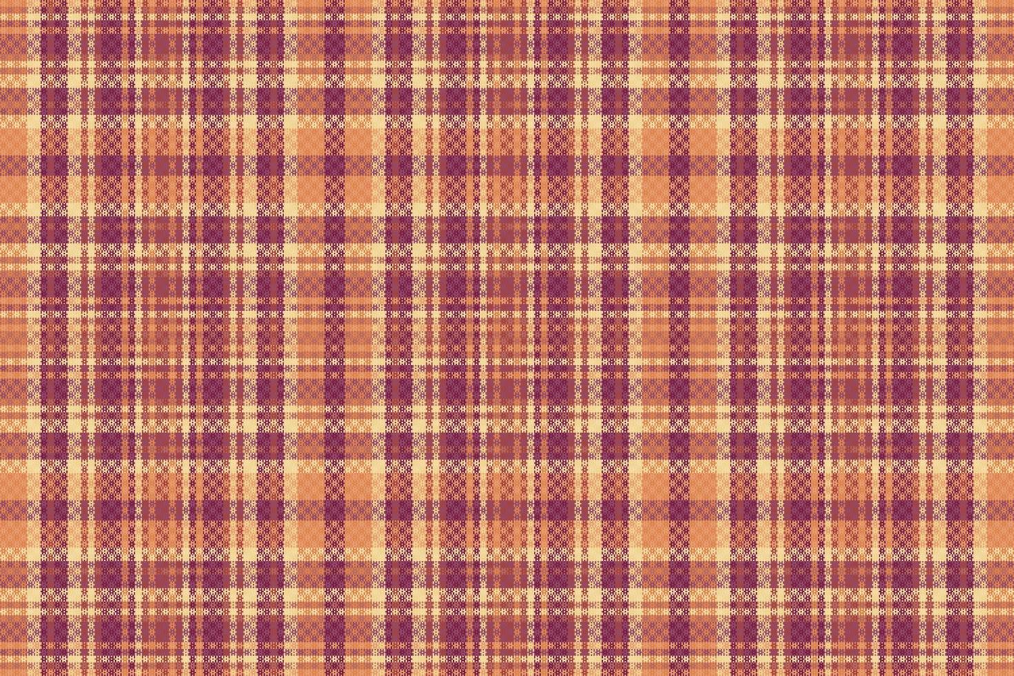 Tartan plaid pattern with texture and warm color. vector