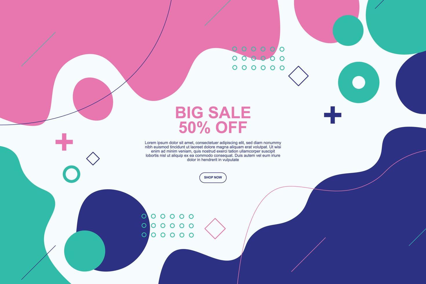 Sale banner background with flat style. vector