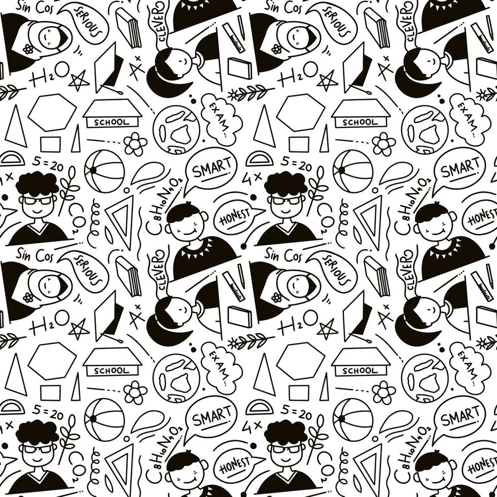 school stuffs seamless pattern vector