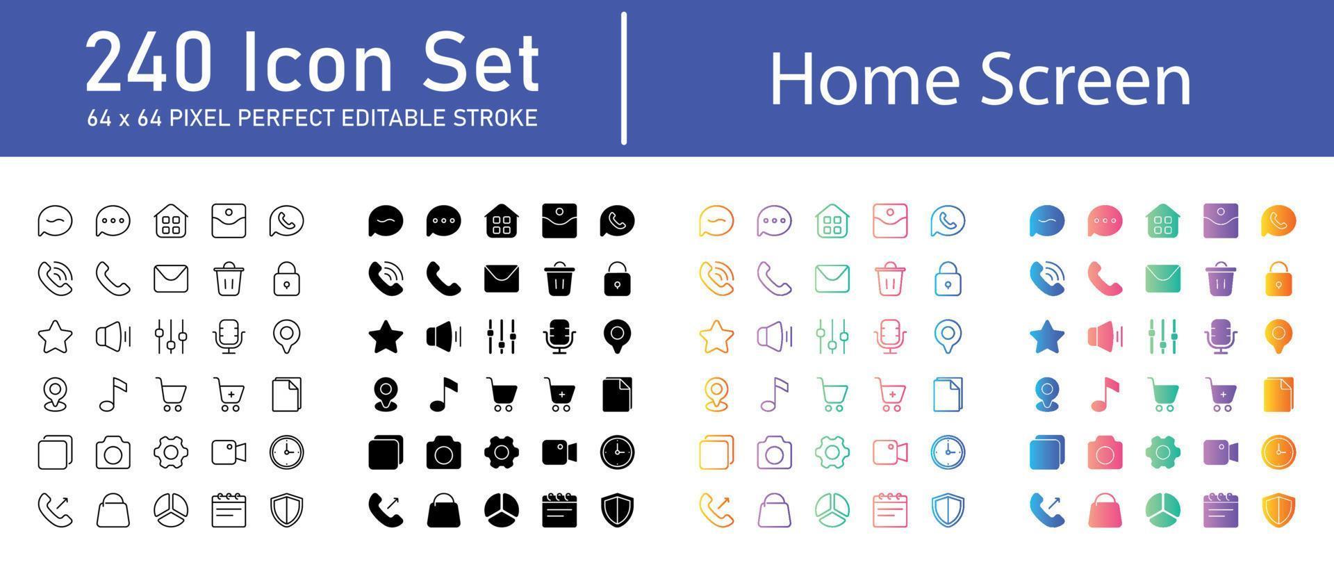 Home Screen Icon Pack vector