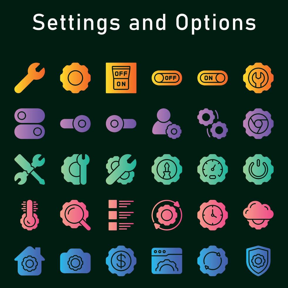 Settings and Options vector