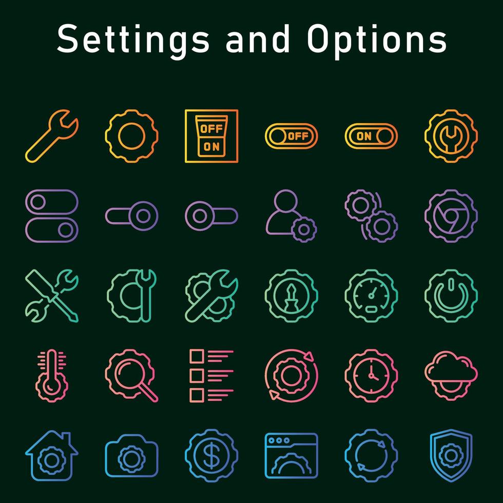 Settings and Options vector