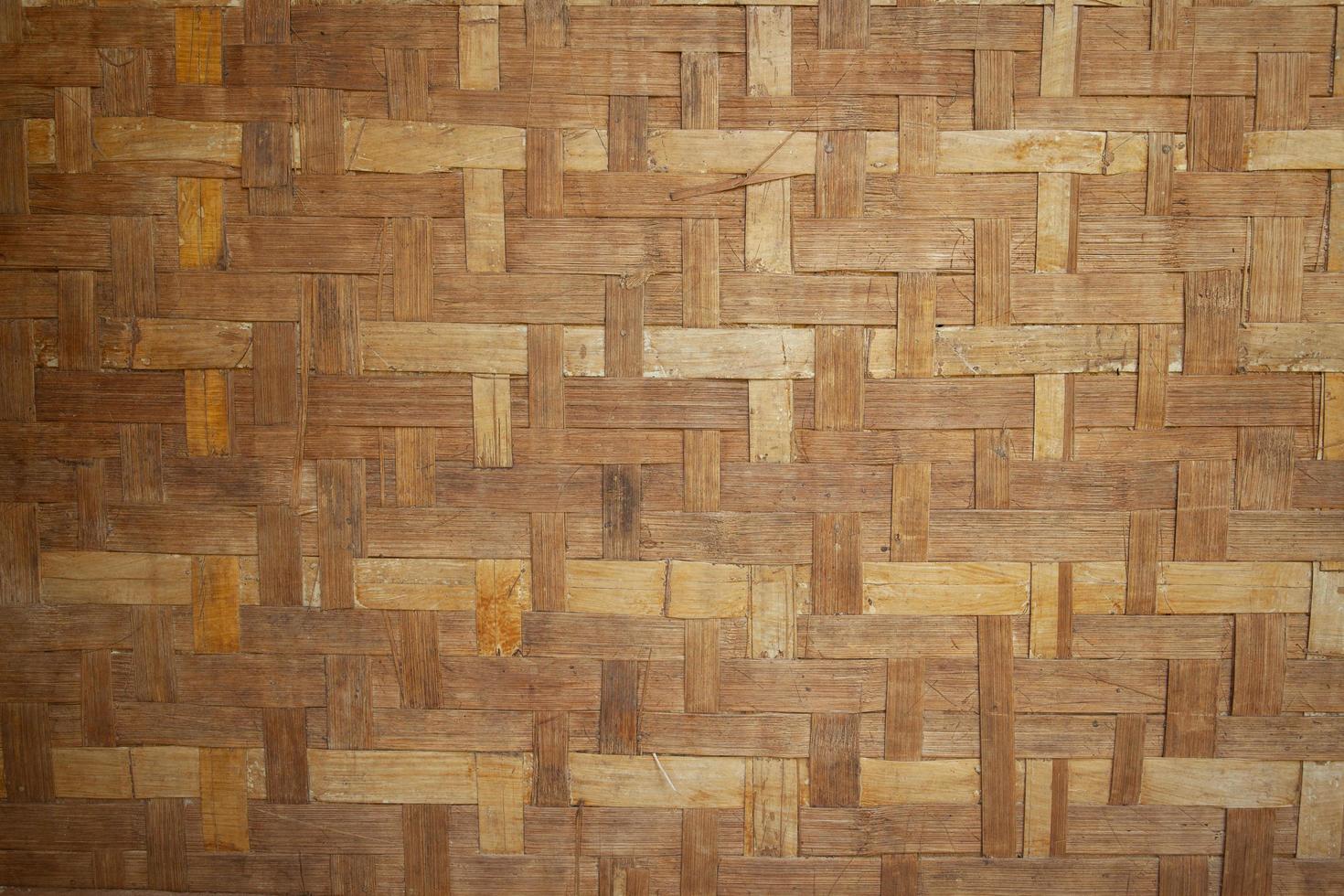 The background wall of the house is made of woven bamboo. photo