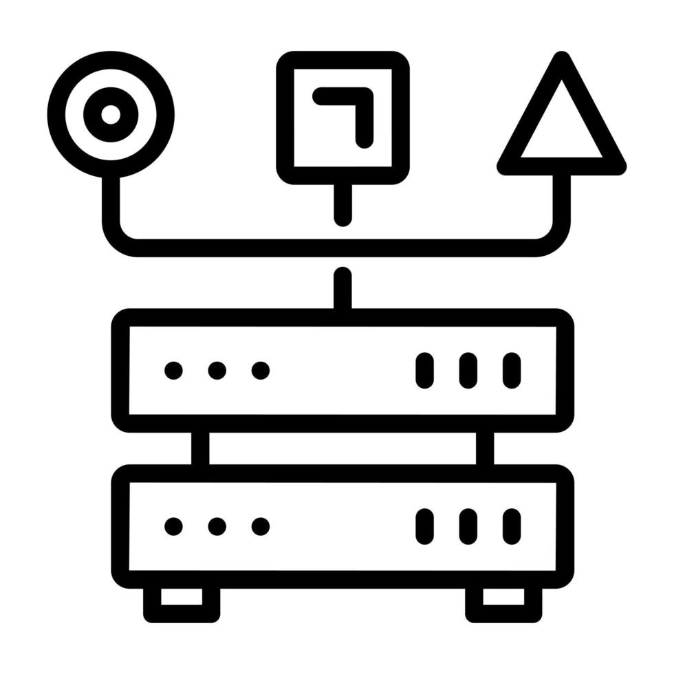 echa un vistazo al icono lineal de la base de datos compartida vector