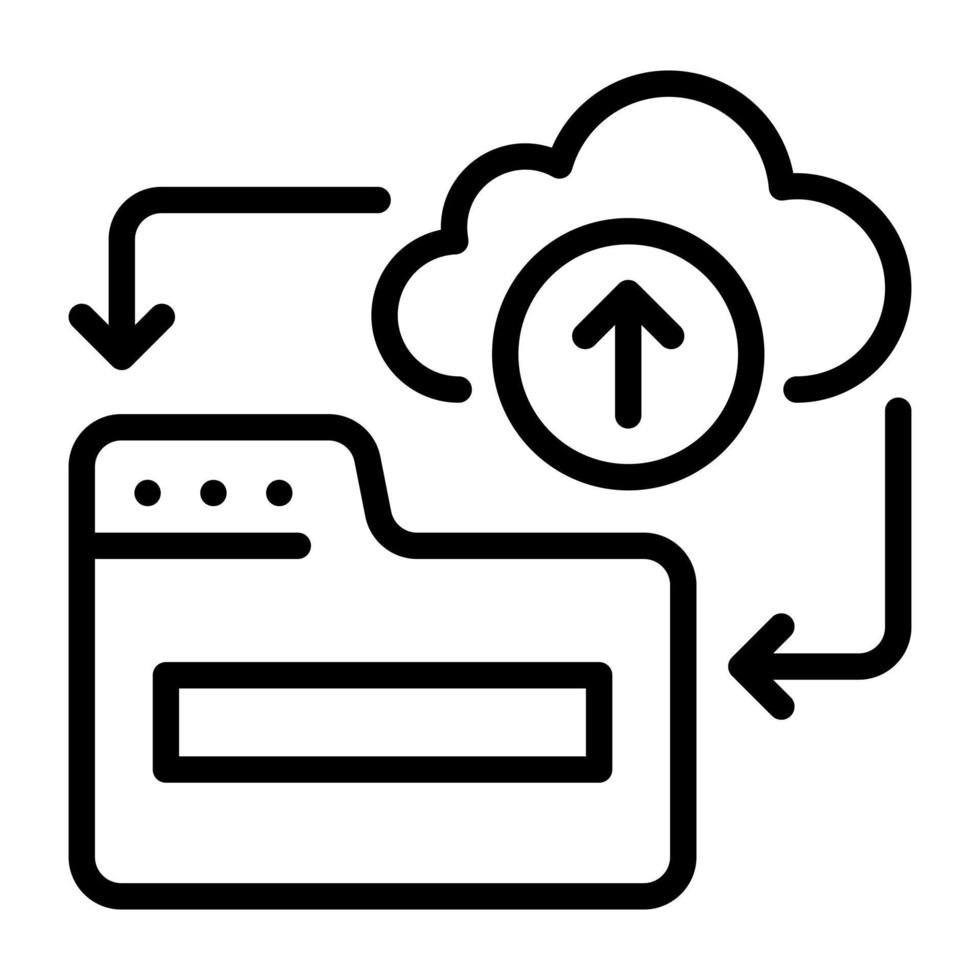 obtener un vistazo del icono lineal de datos en la nube vector