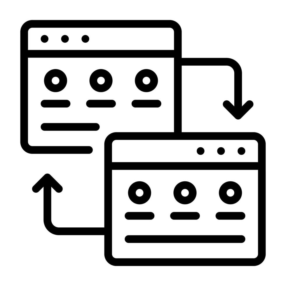 Modern linear icon design of website transfer vector