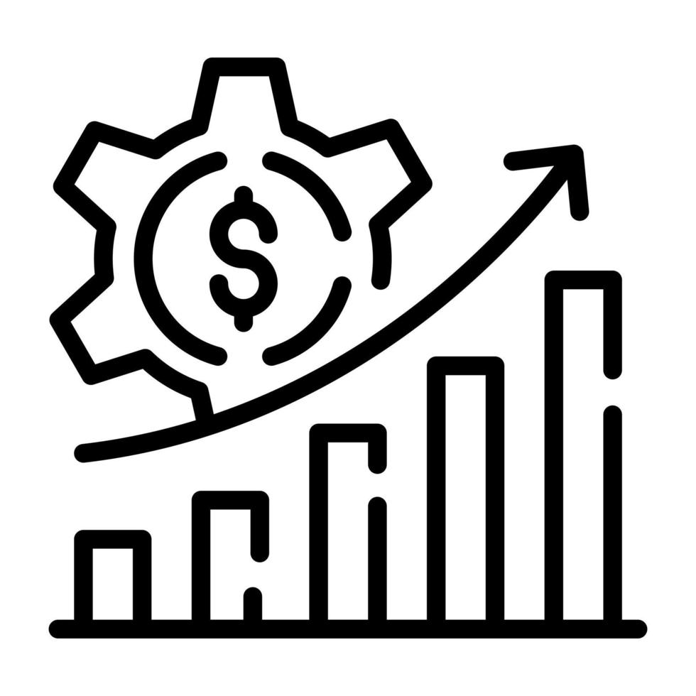 A scalable linear icon of financial analysis vector