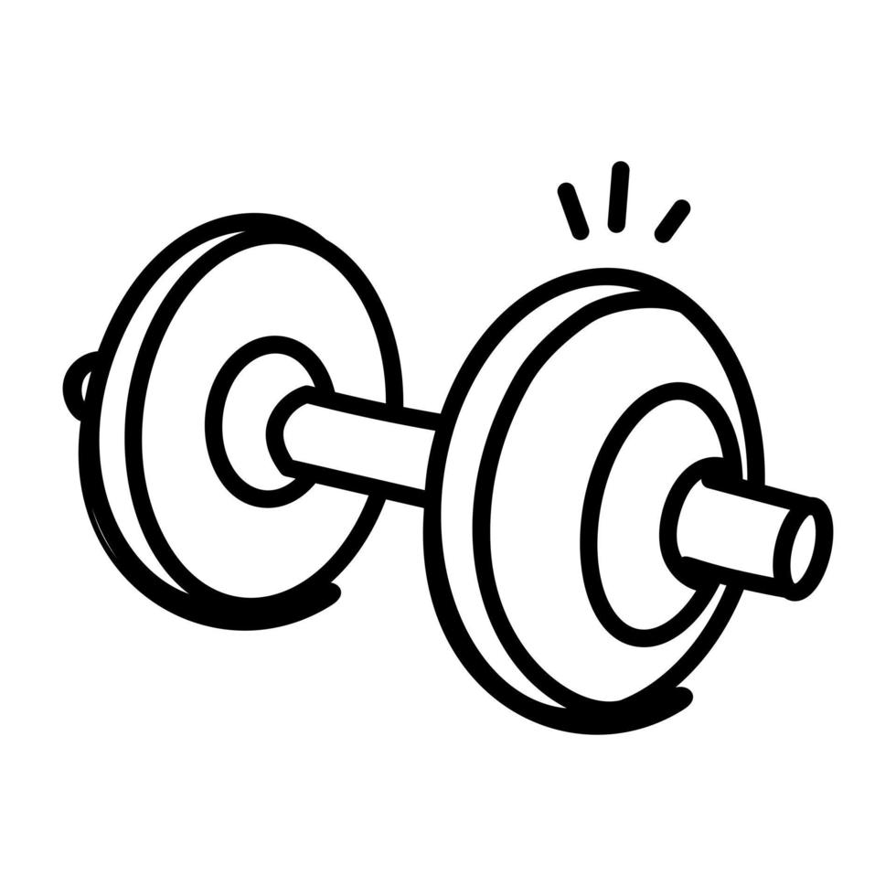 Workout accessory, sketchy icon of weight vector