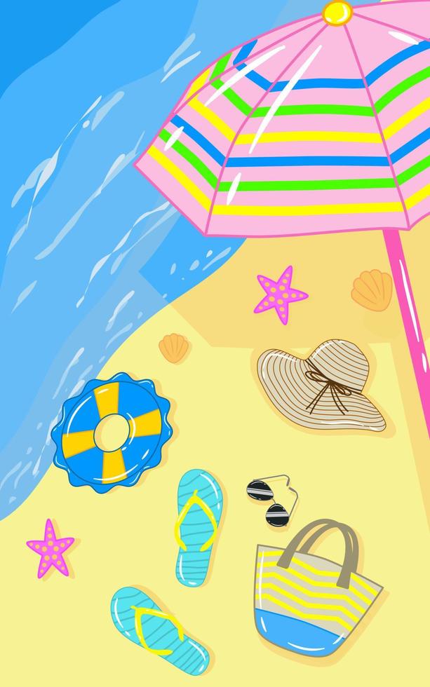 ilustración para vibraciones de vacaciones en la playa vector