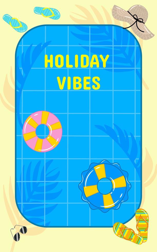 Illustration for holiday vibes at the swimming pool vector