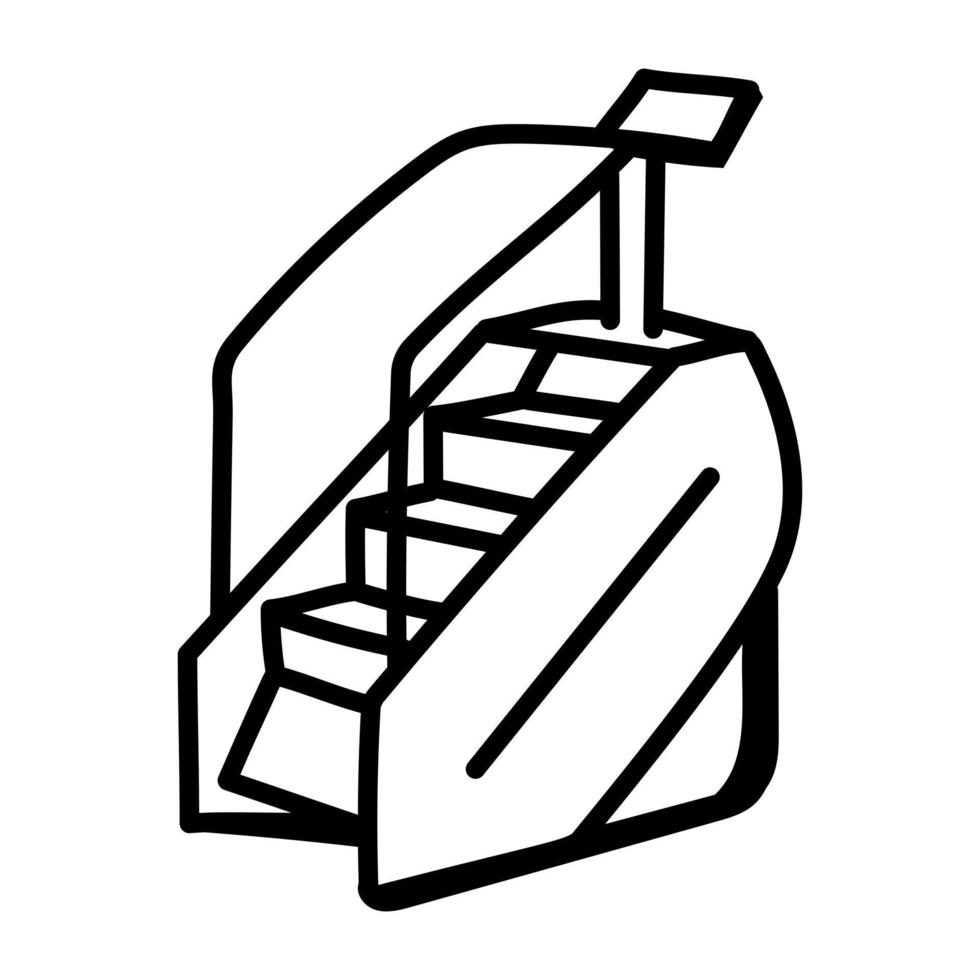 A well-designed icon of gym stairs, doodle icon vector