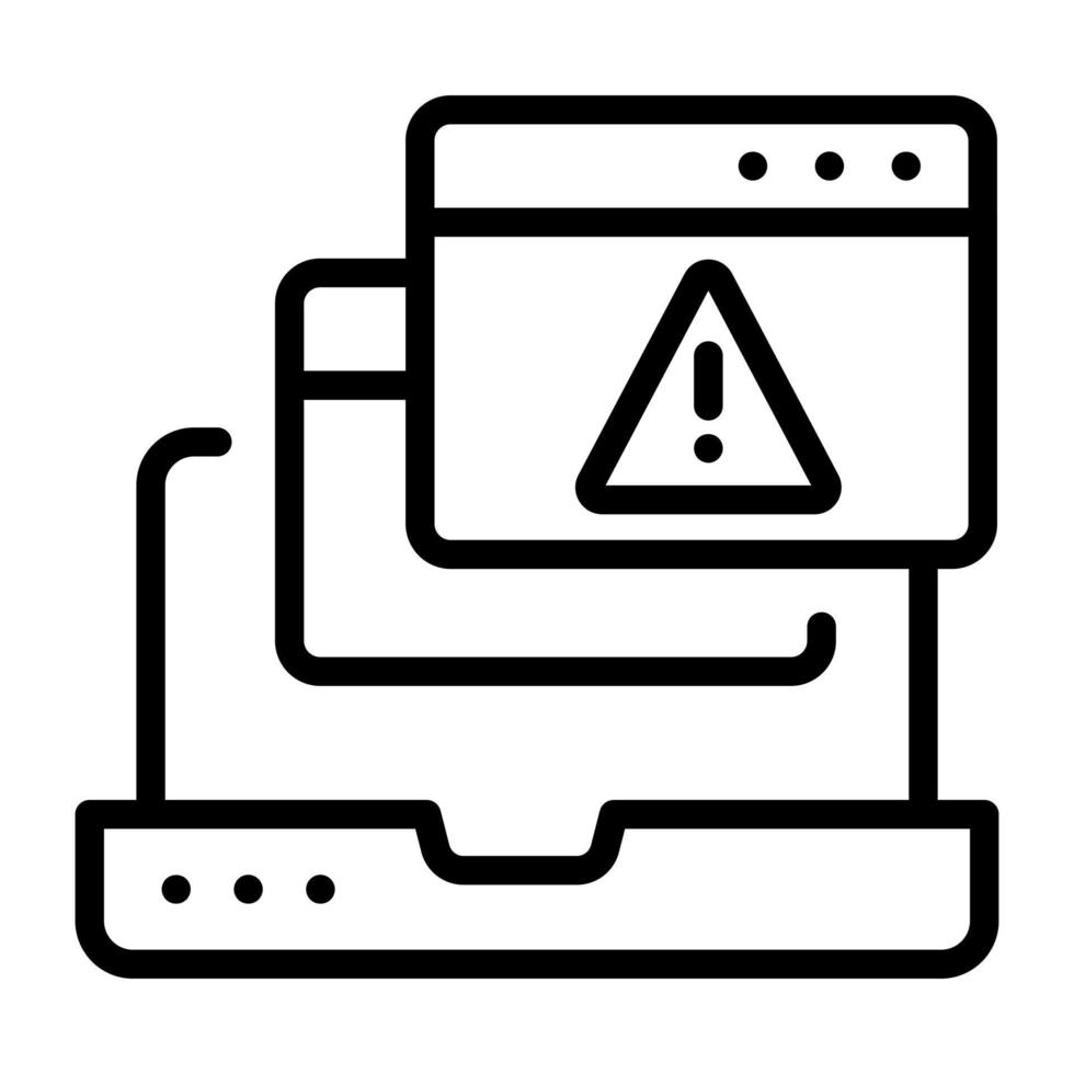 un práctico icono lineal de error del sitio web vector