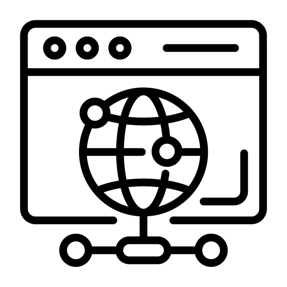 Creatively designed linear icon of web browser vector