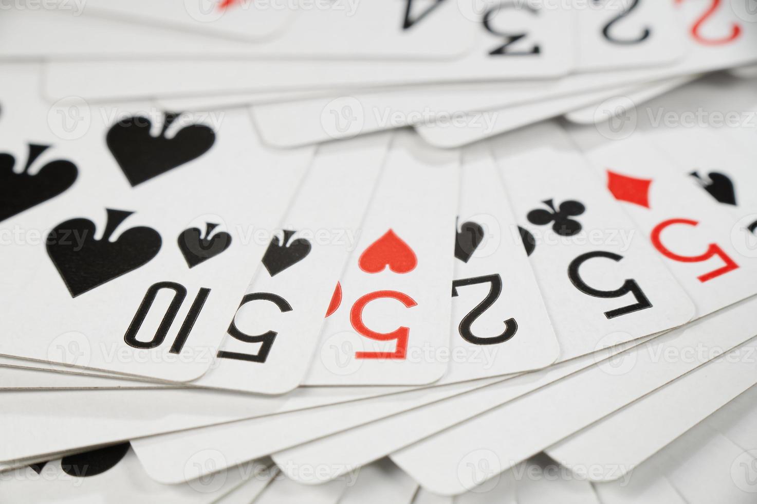 Playing cards close-up. Poker background. The concept of the game. photo