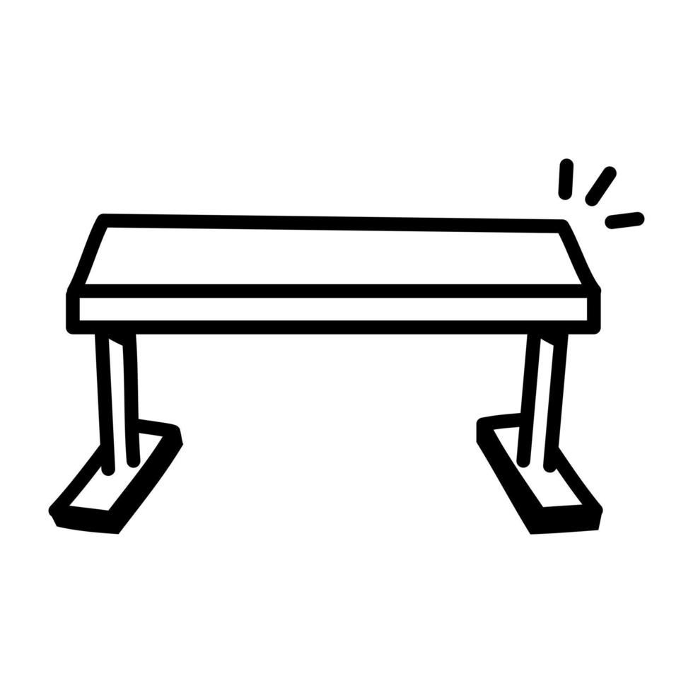 Customizable doodle icon of bench, vector design