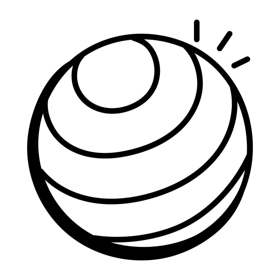 Easy to use hand drawn icon of exercise ball vector