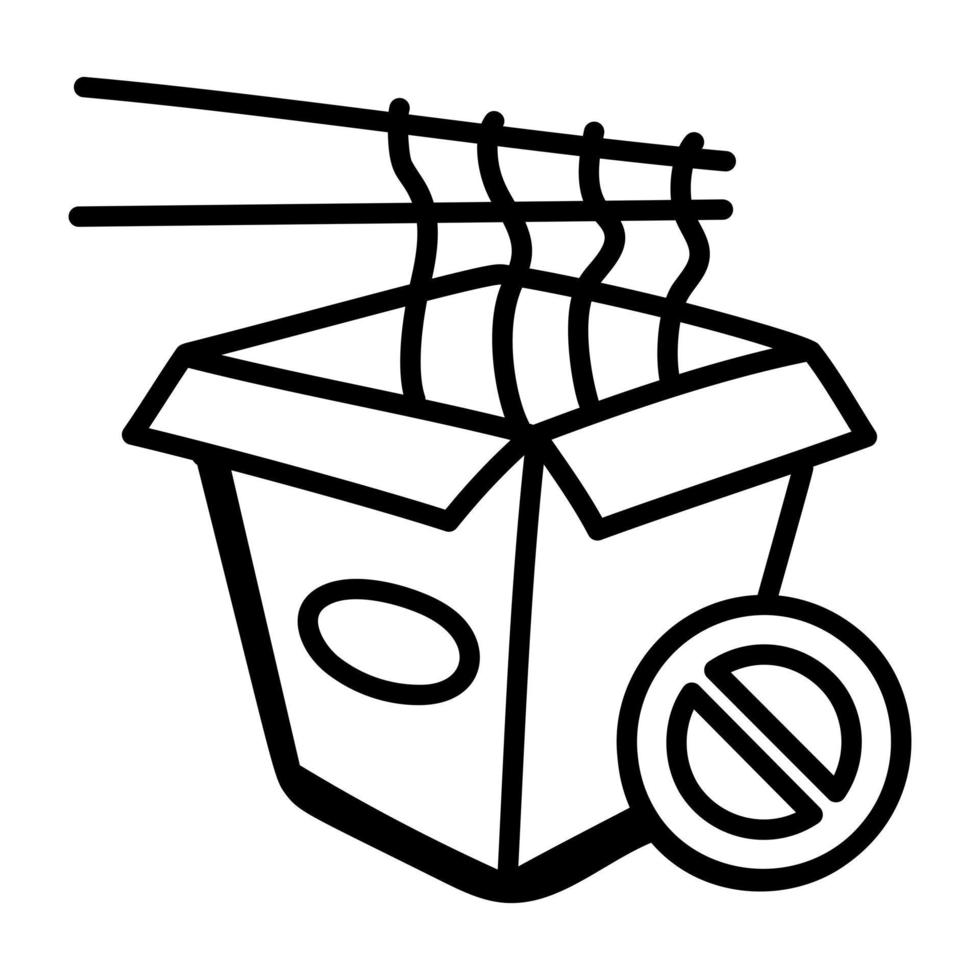 ningún icono de fideos diseñado en estilo incompleto vector