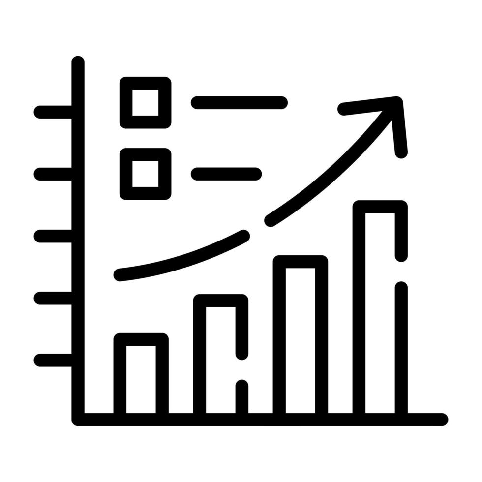 A handy linear icon of growth chart vector
