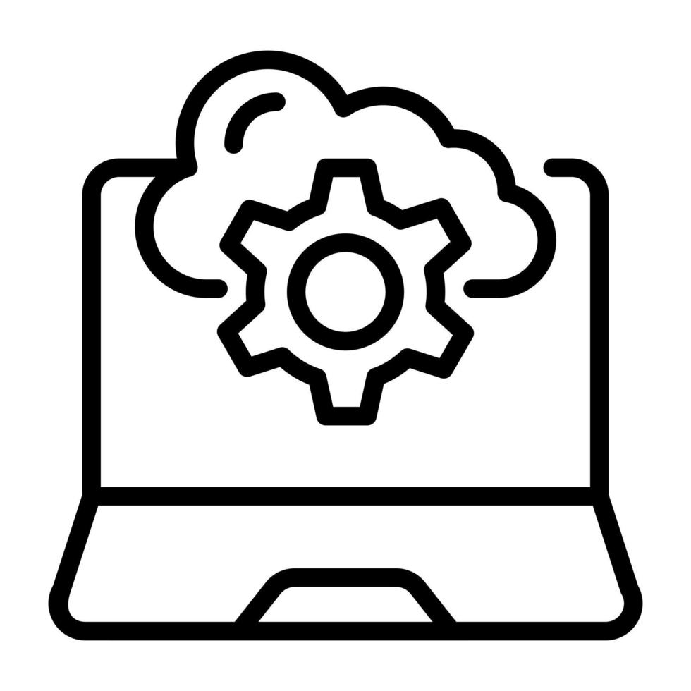 Download linear icon of cloud management vector
