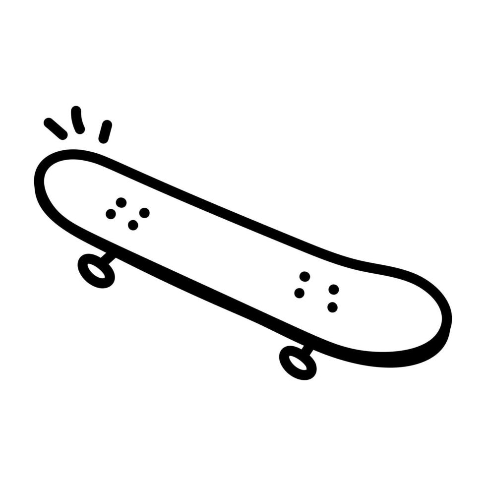 A well-designed doodle icon of skateboard vector