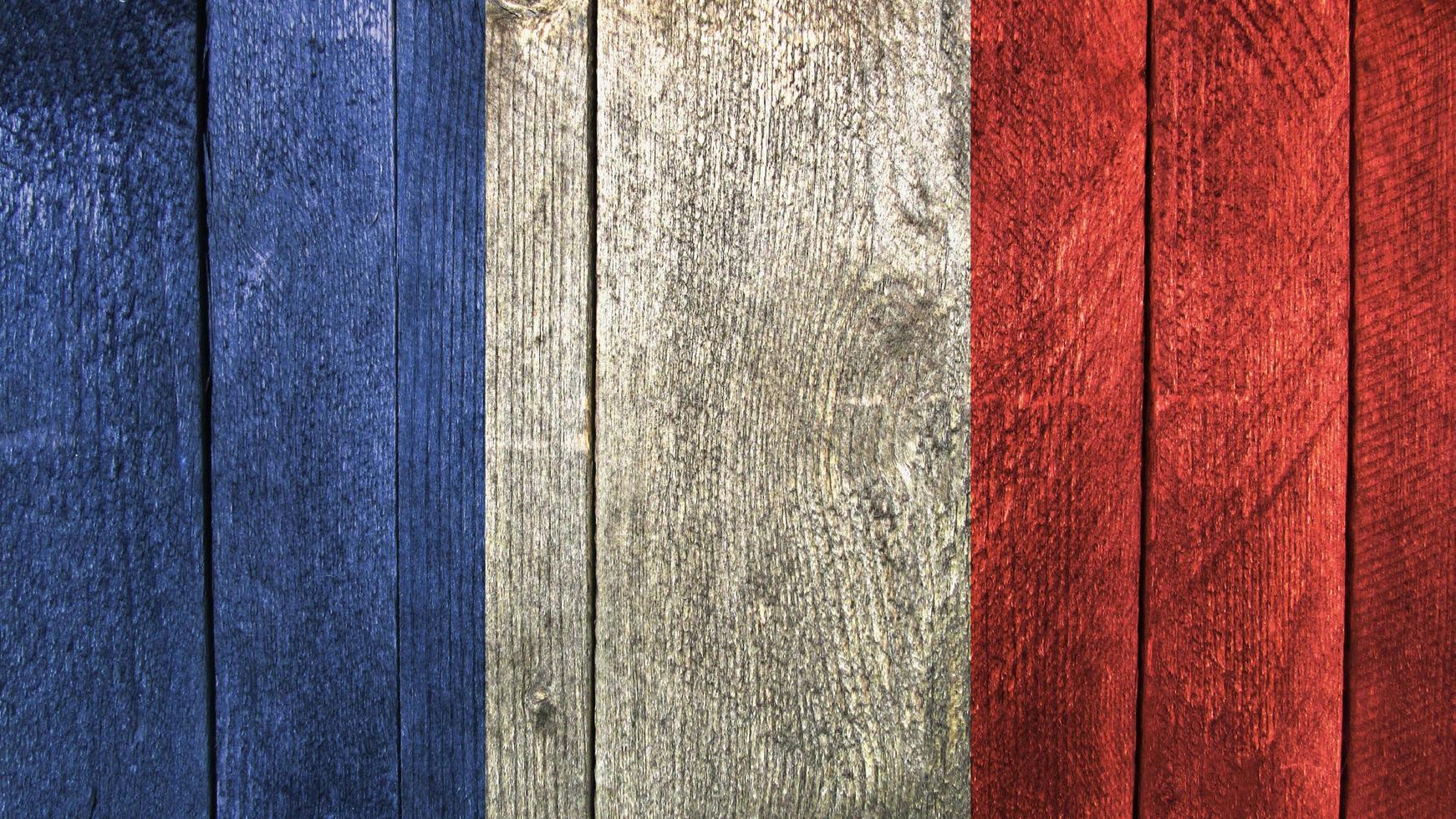 France flag. France flag on a wooden board photo