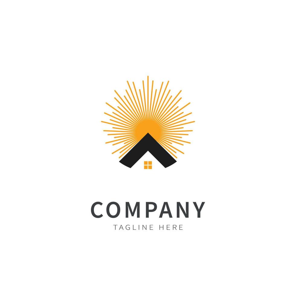 house logo with sunlight on it. isolated logo vector