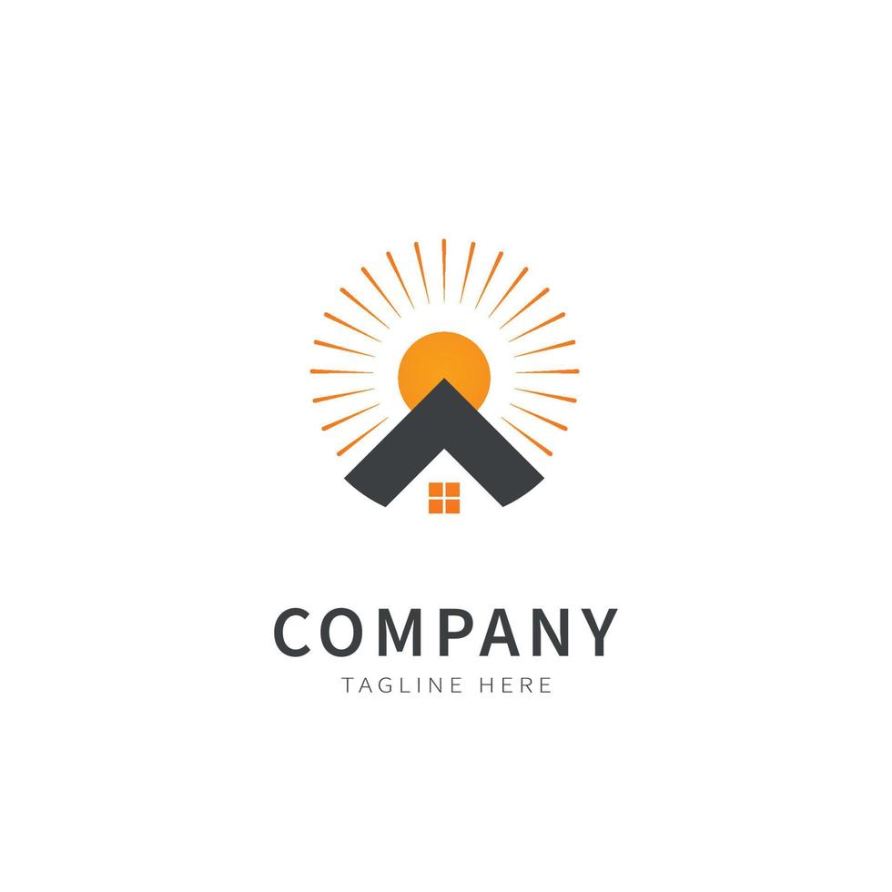 Home logo with sunlight on it. isolated logo vector
