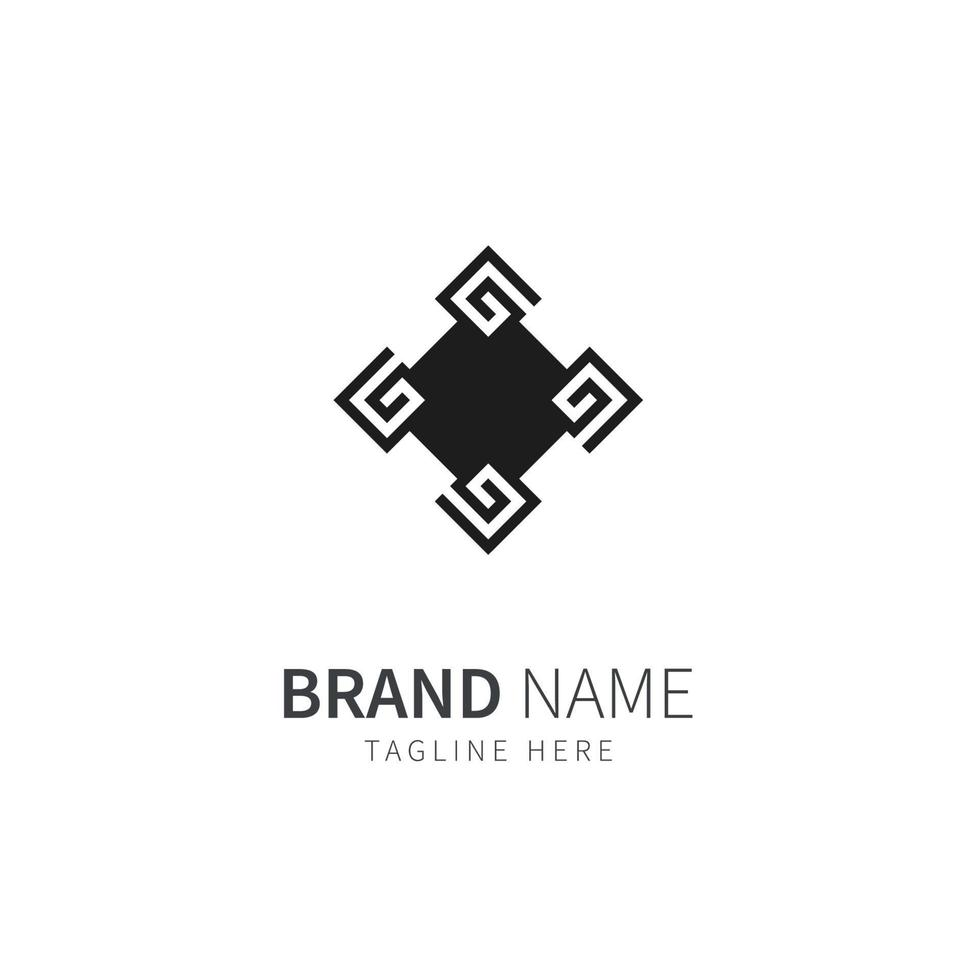 abstract box G letter logo icon design template vector