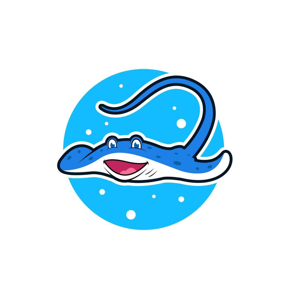 cartoon manta illustration looks fun vector