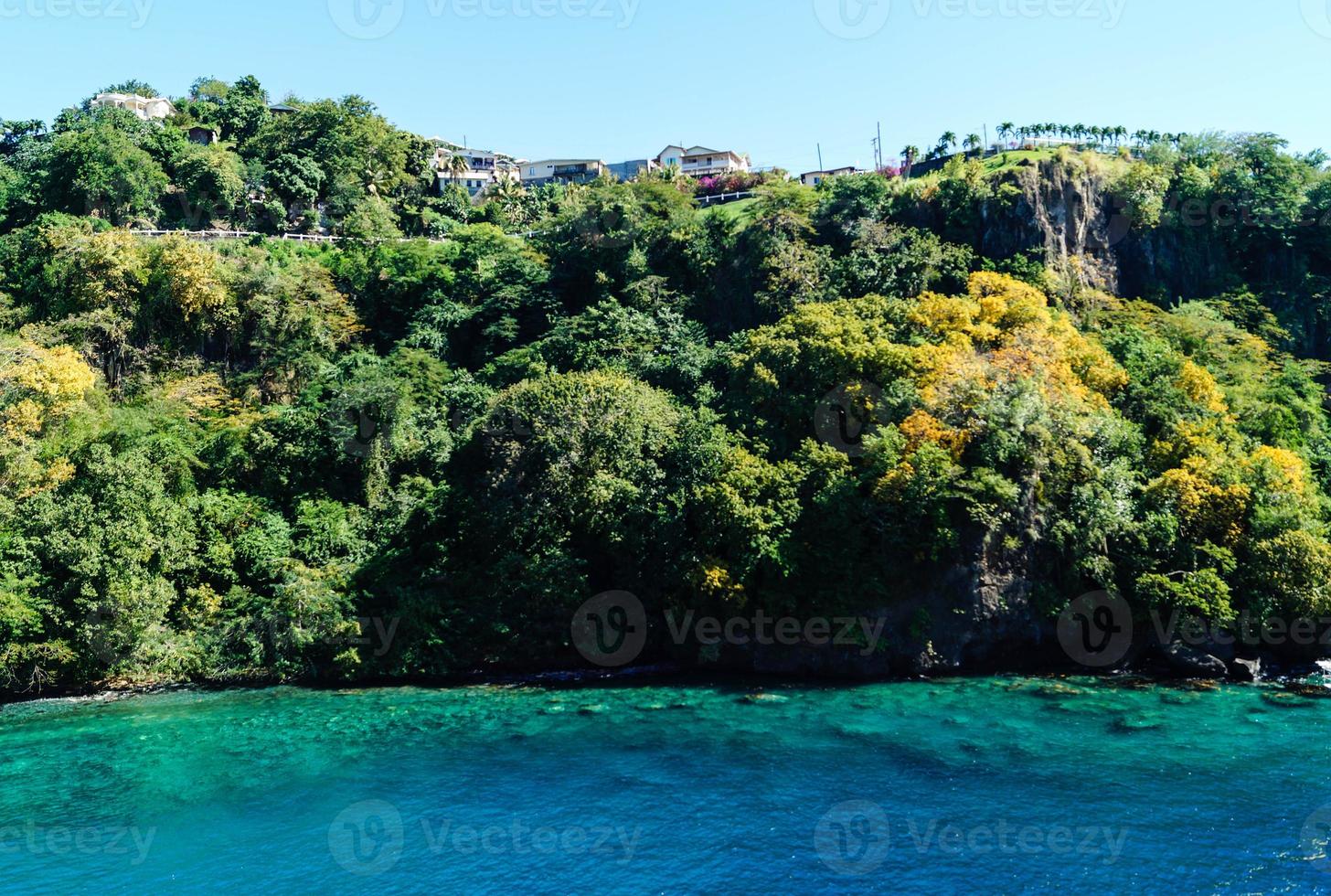 Wallilabou Bay Saint Vincent and the Grenadines in the caribbean sea photo