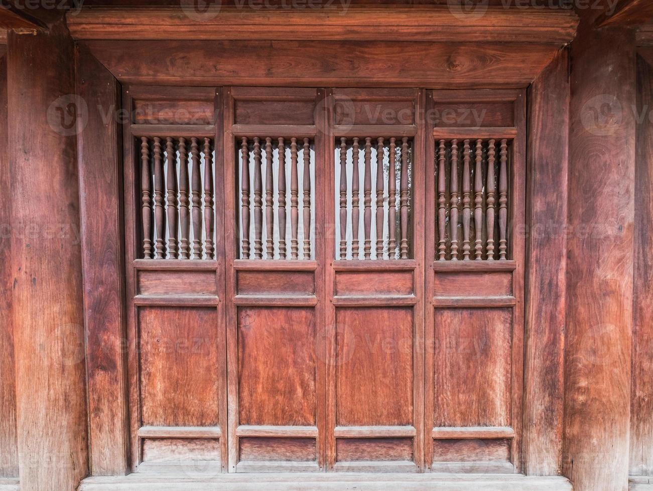 Close ancient wooden door traditional photo