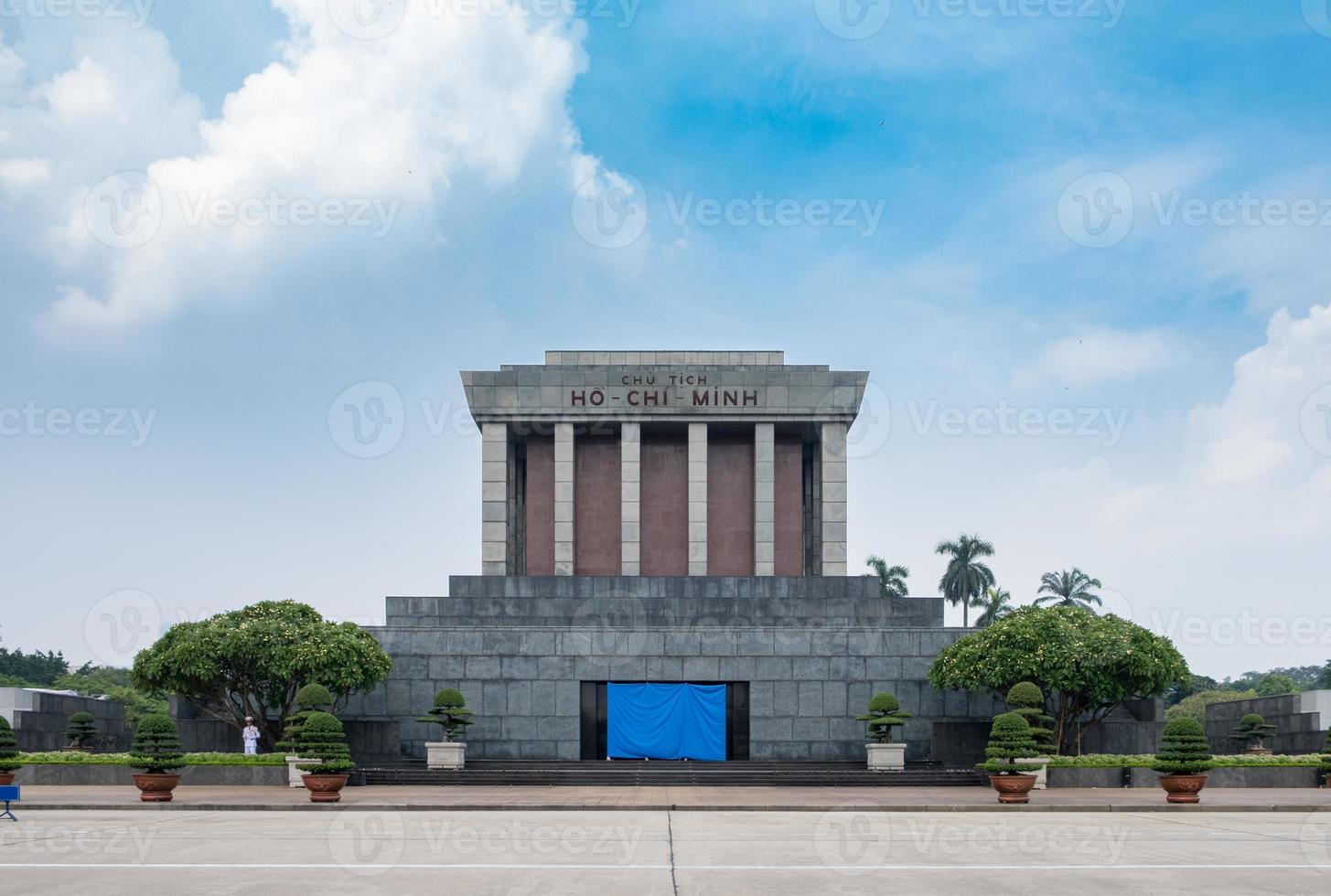 Architecture building Ho Chi Minh Mausoleum place of revolutionary leader in center of Ba Dinh Square photo