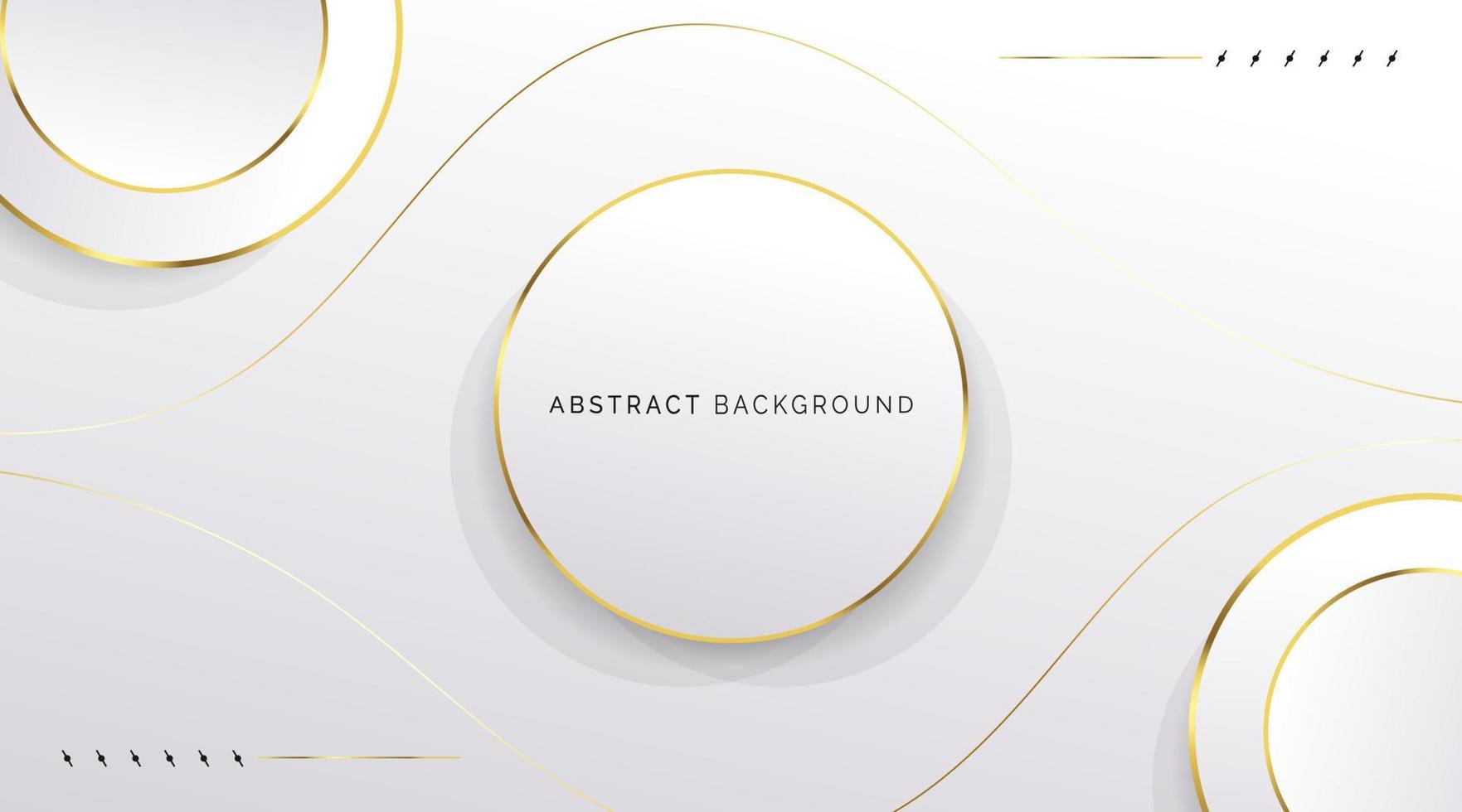 Abstract minimalist white background with gold outline vector