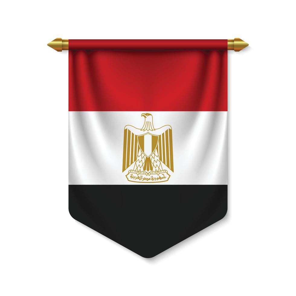 3d realistic pennant with flag vector