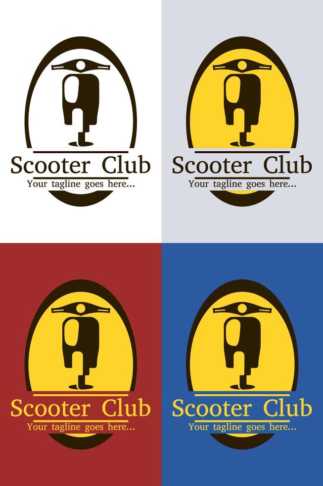 ilustración de vector de club de scooter editable para plantilla de logotipo