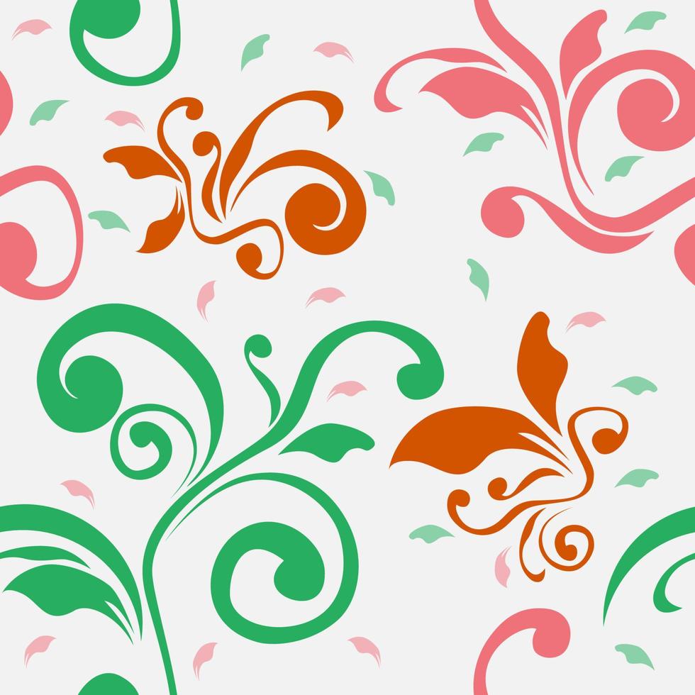 Editable Vector of Colorful Floral Element Illustration Seamless Pattern