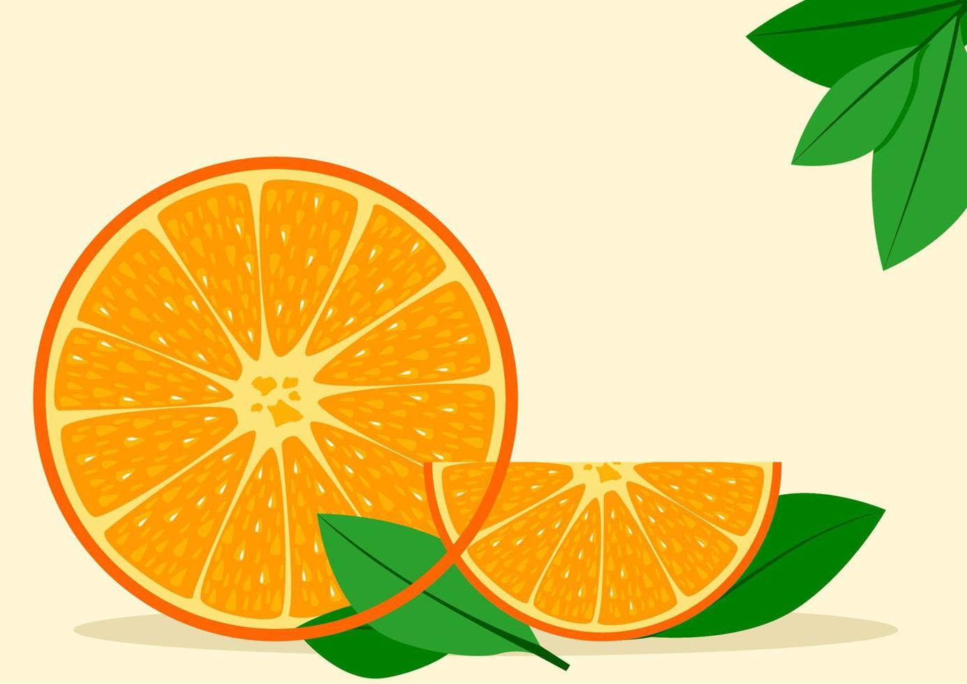 ilustración vectorial editable de fruta naranja como fondo de texto para una vida sana o un diseño relacionado con la agricultura vector