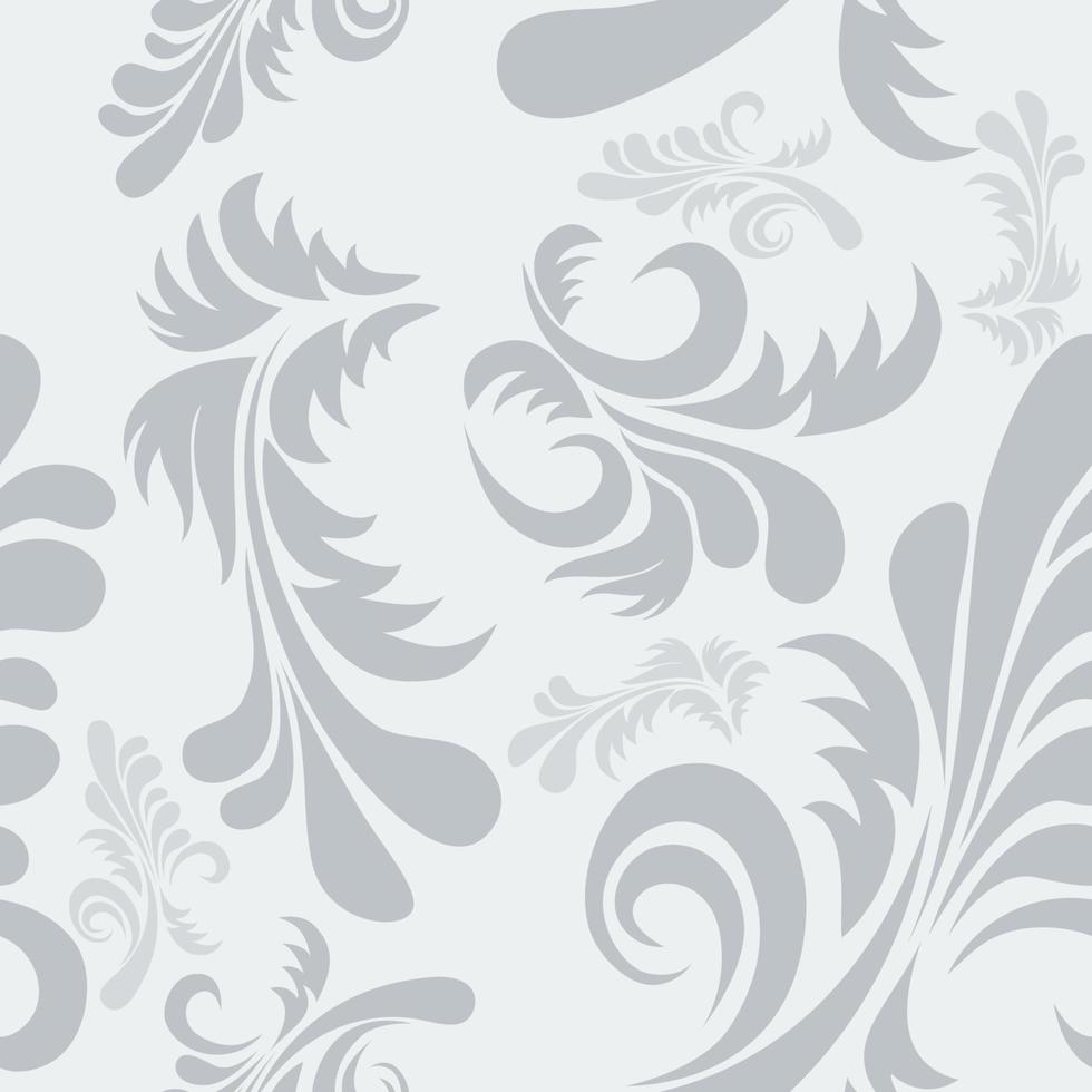 Editable Vector of Gray Abstract Floral Element Illustration Seamless Pattern