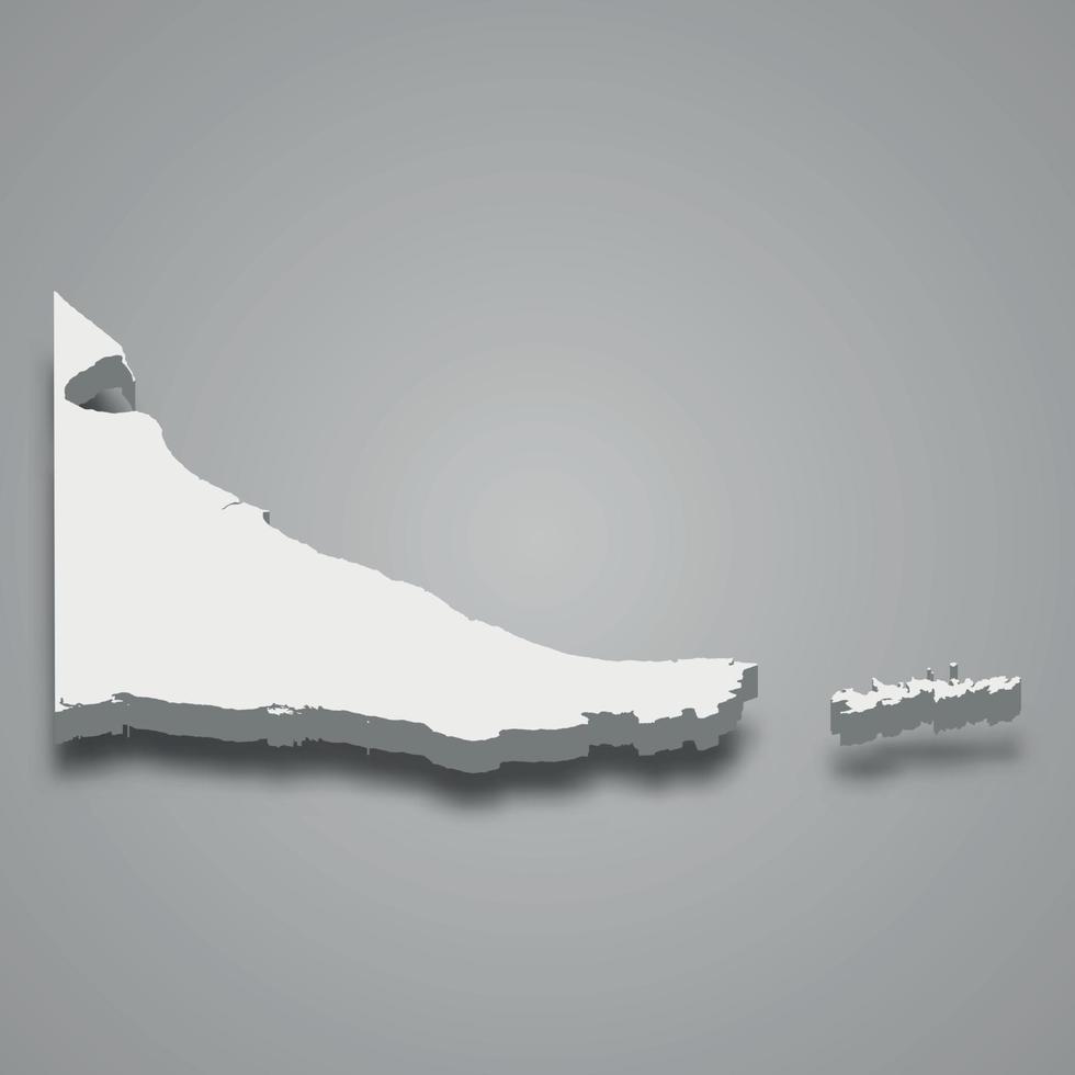 3d isometric map of Tierra del Fuego is a province of Argentina vector