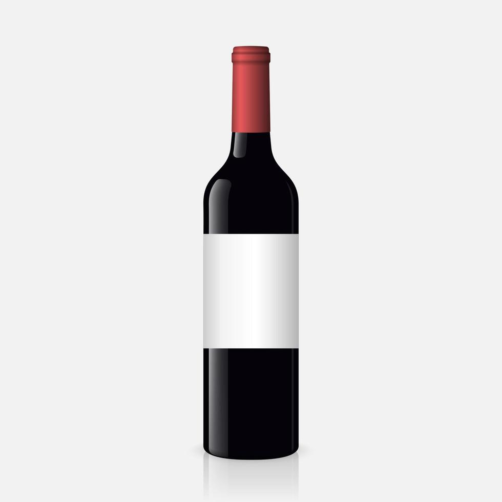 botella de vino sobre fondo blanco vector